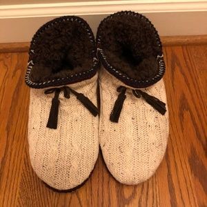 Muk Luk ivory slippers